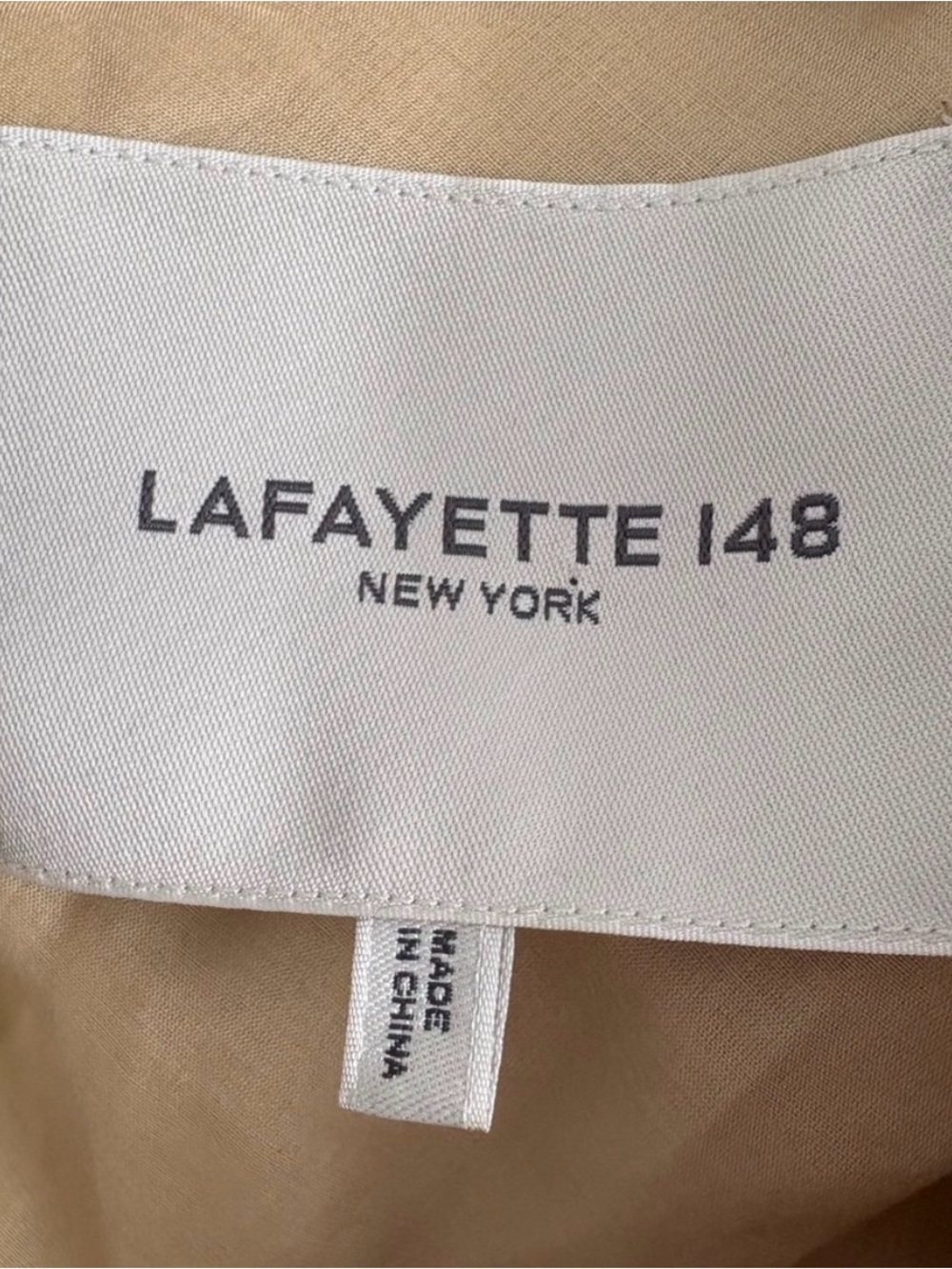 Lafayette 148 New York Tan Linen Blend Blazer Jacket Size 12 Careerwear Office - Picture 3 of 8
